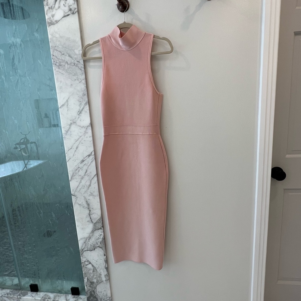 Nude light pink skin tight dress